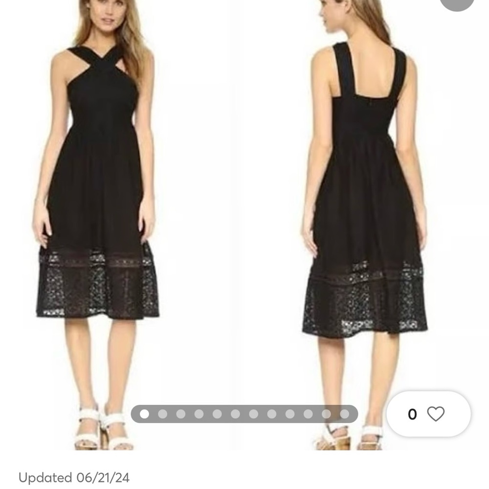 J.O.A. Los Angeles Black Eyelet MIDI Dress